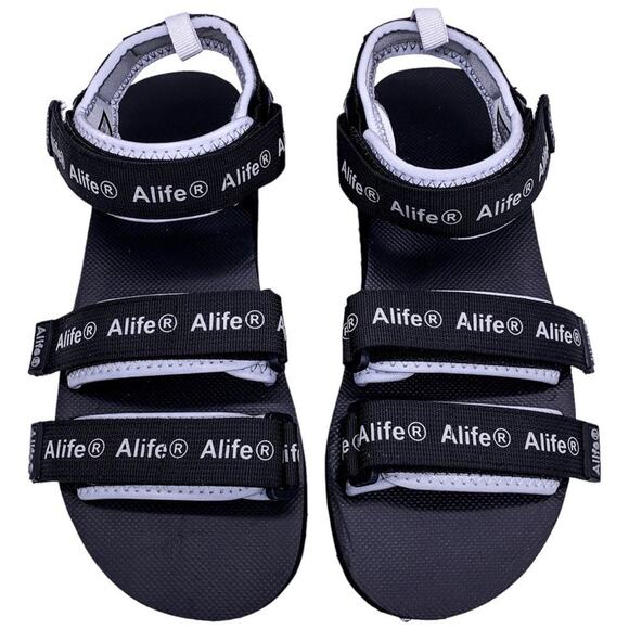 Alife Reflective Logo Dad Sandal Mars Black Gray Unisex Size Women's 7.5 Men's 6 - Picture 3 of 10
